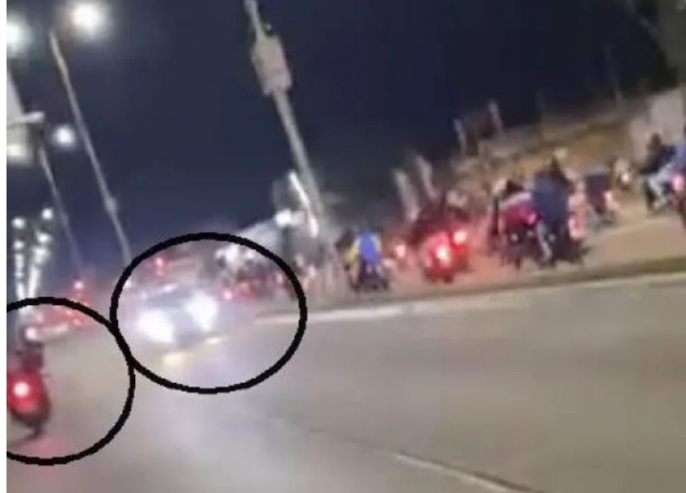 Filmaron a seguidores en contramano por la 3 de Abril