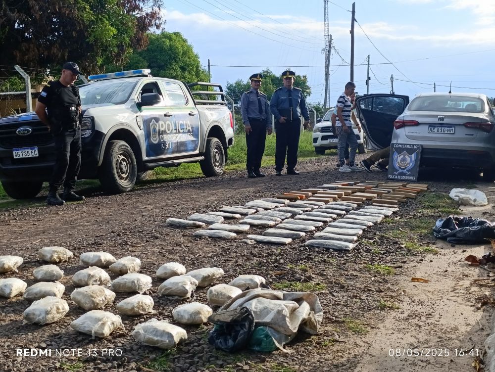 La Policía de Corrientes incautó un importante cargamento de Marihuana