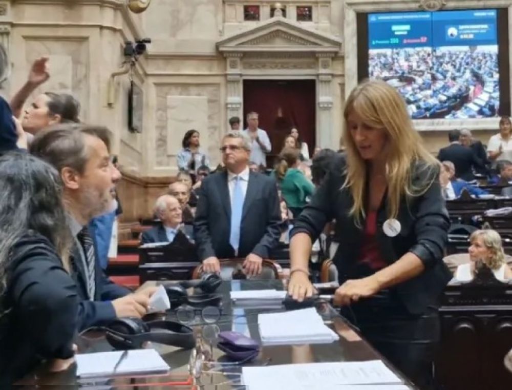 Florencia Carignano desconectó los cables de los taquígrafos en pleno debate en Diputados