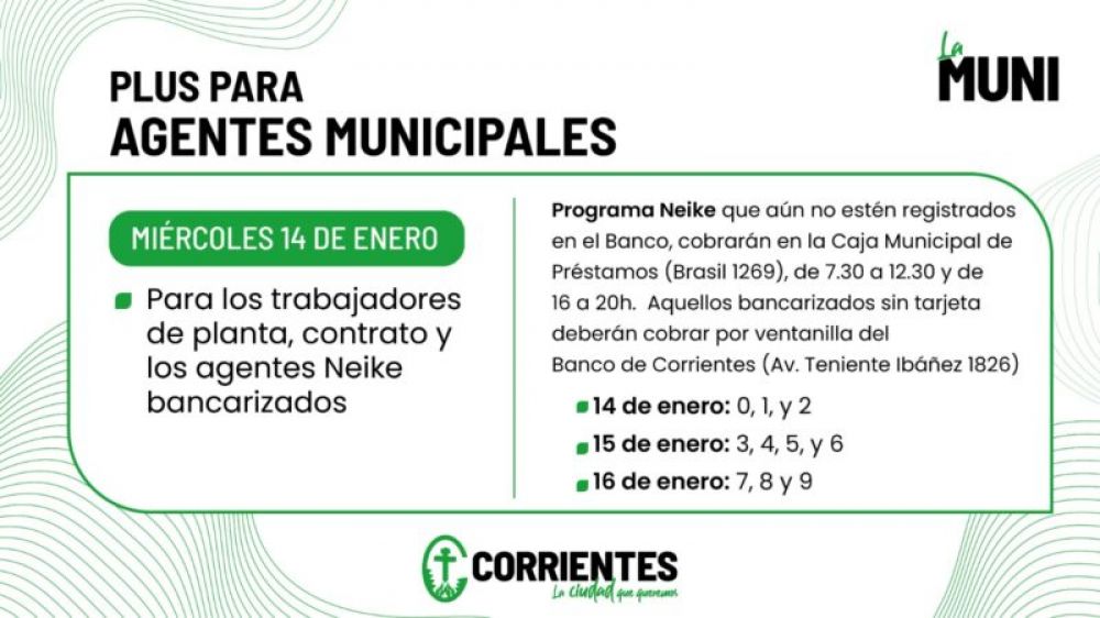 Inicia el pago del plus a los municipales