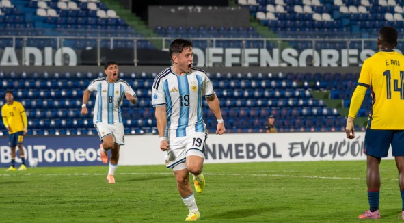 Argentina le ganó 3 a 1 a Ecuador y se clasificó a la final del Sudamericano Sub 17