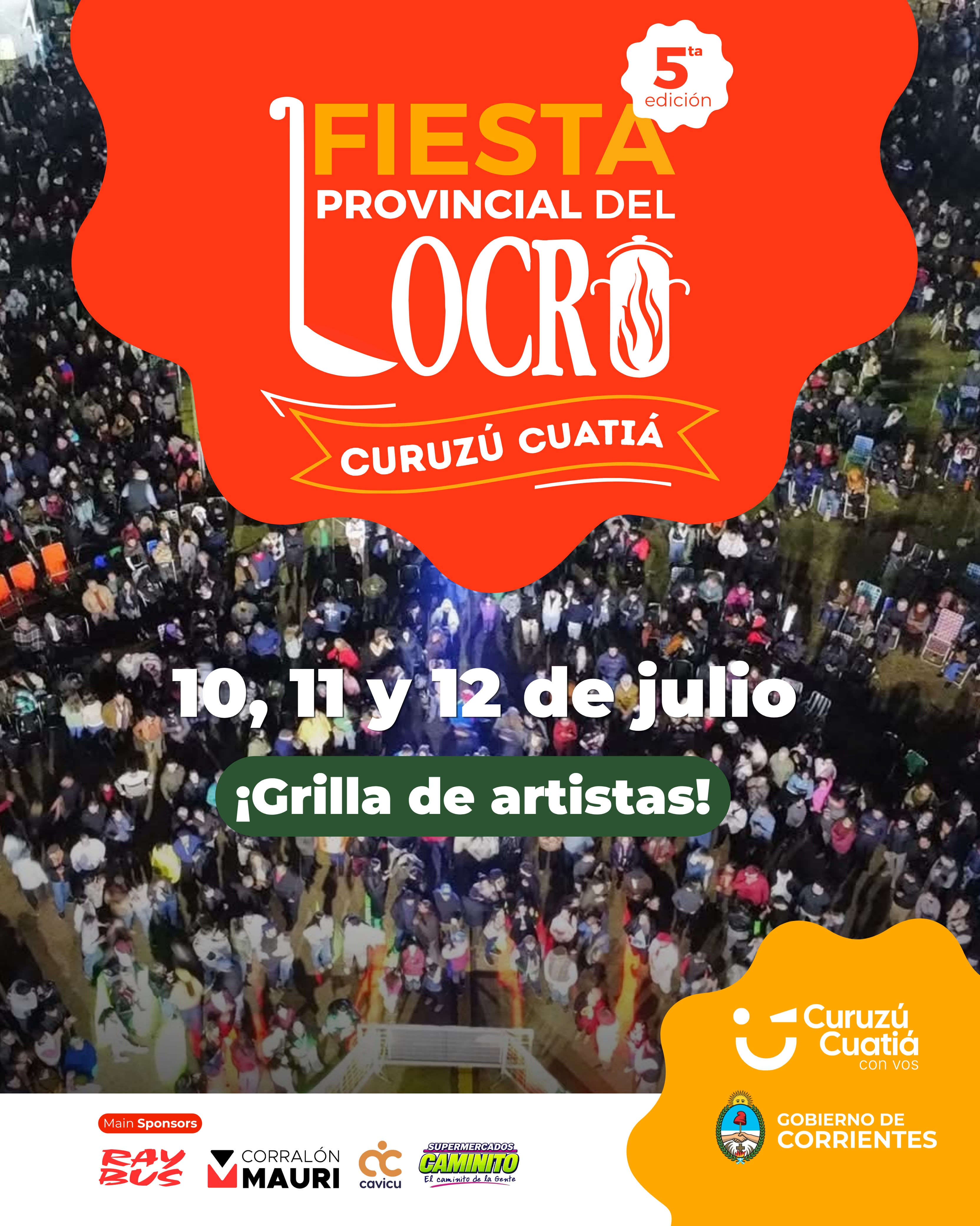 5ª Fiesta Provincial del Locro: Valentino Merlo, Los Alonsitos, Antonio Tarragó Ros y Juancito Güenaga encabezan la grilla 