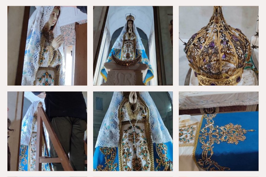 La Virgen de Itatí ya luce su nuevo vestuario para las fiestas de julio