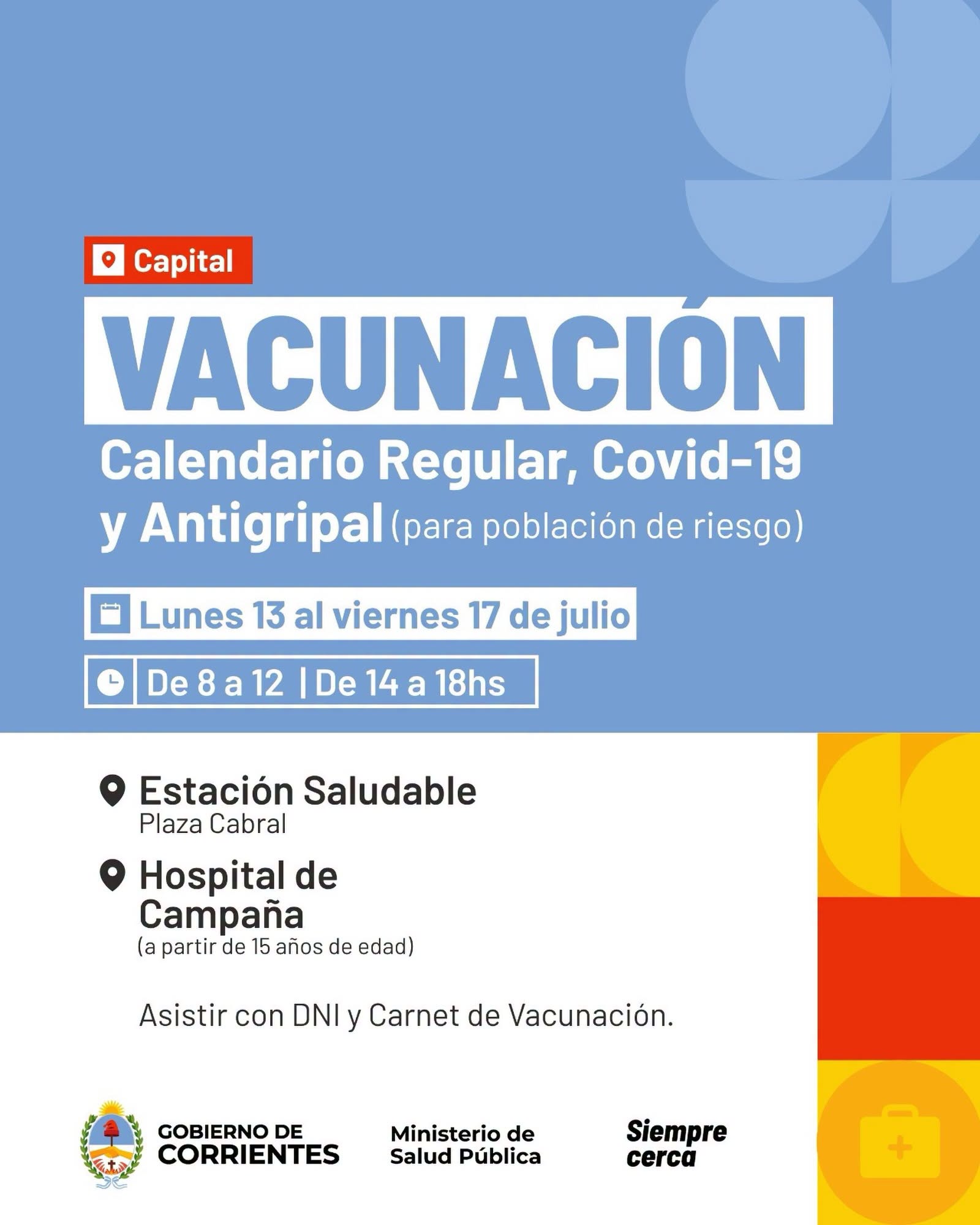 Salud Pública insta a completar esquemas de vacunas del calendario y la antigripal para grupos de riesgo