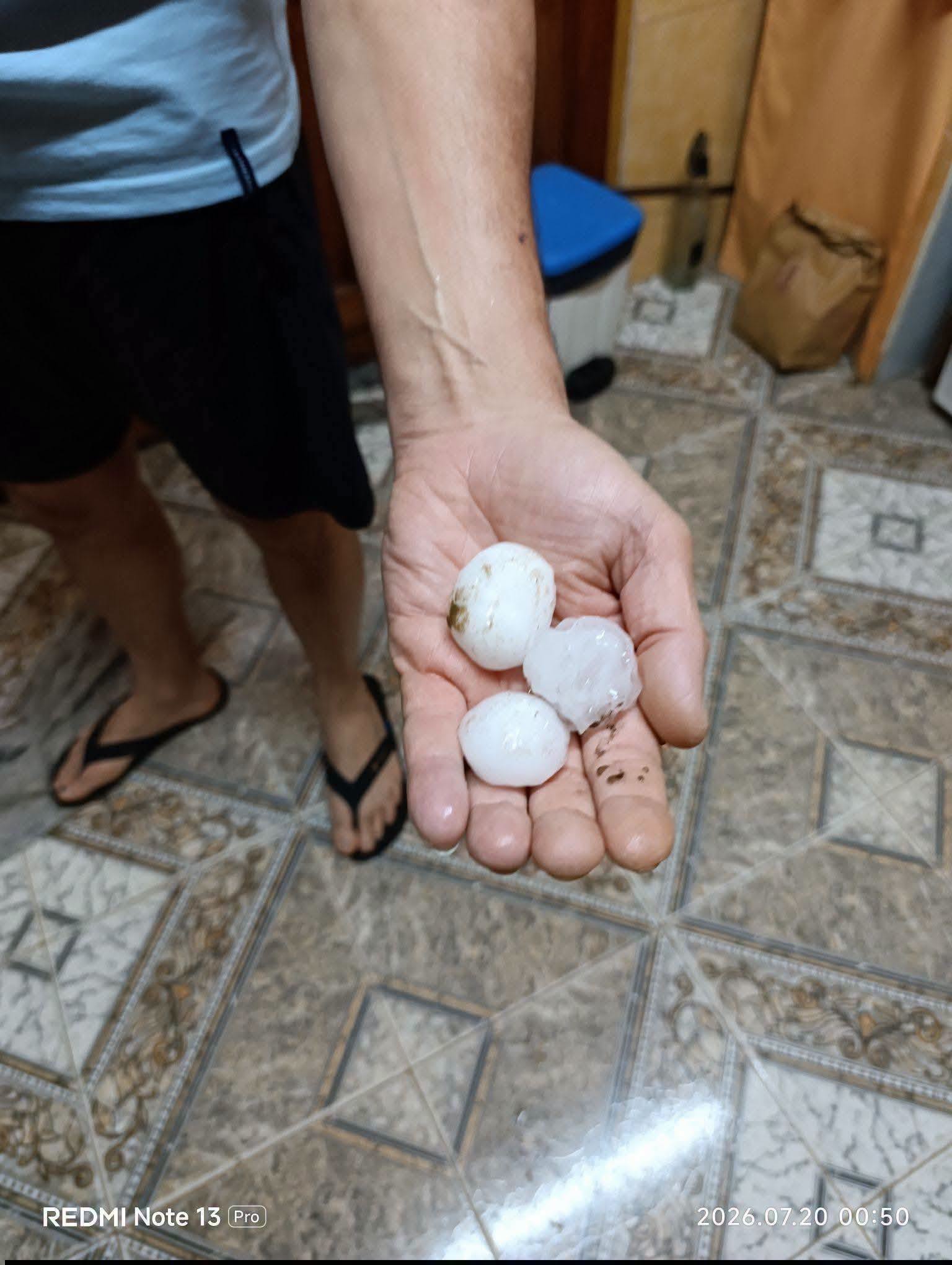 Fuerte tormenta con granizo azotó Bella Vista y evalúan daños en viviendas y la producción